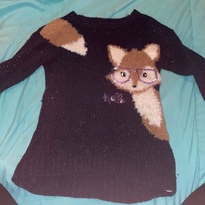 Justice midnight blue fox sweater size 8